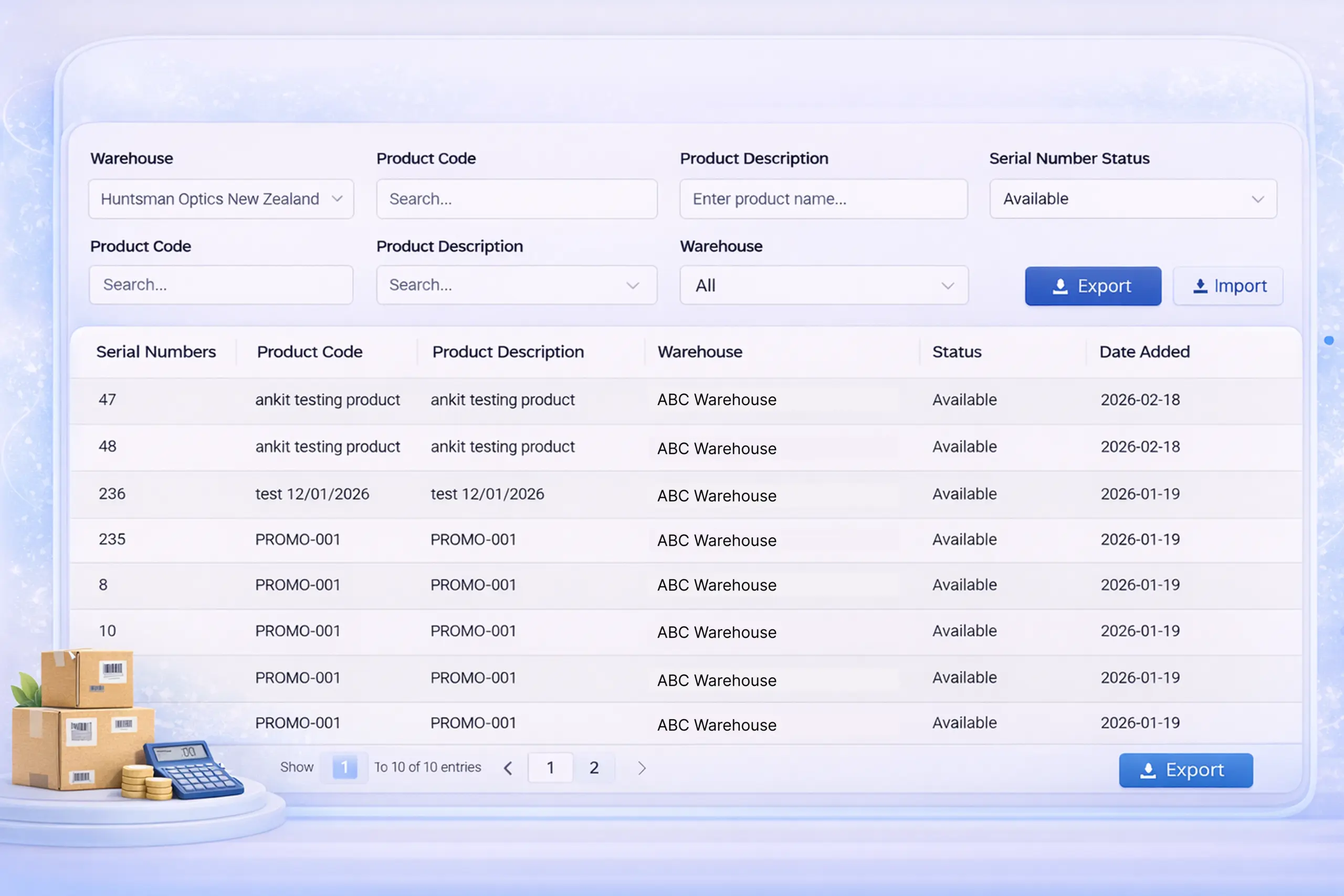 Serial Number Tracking
