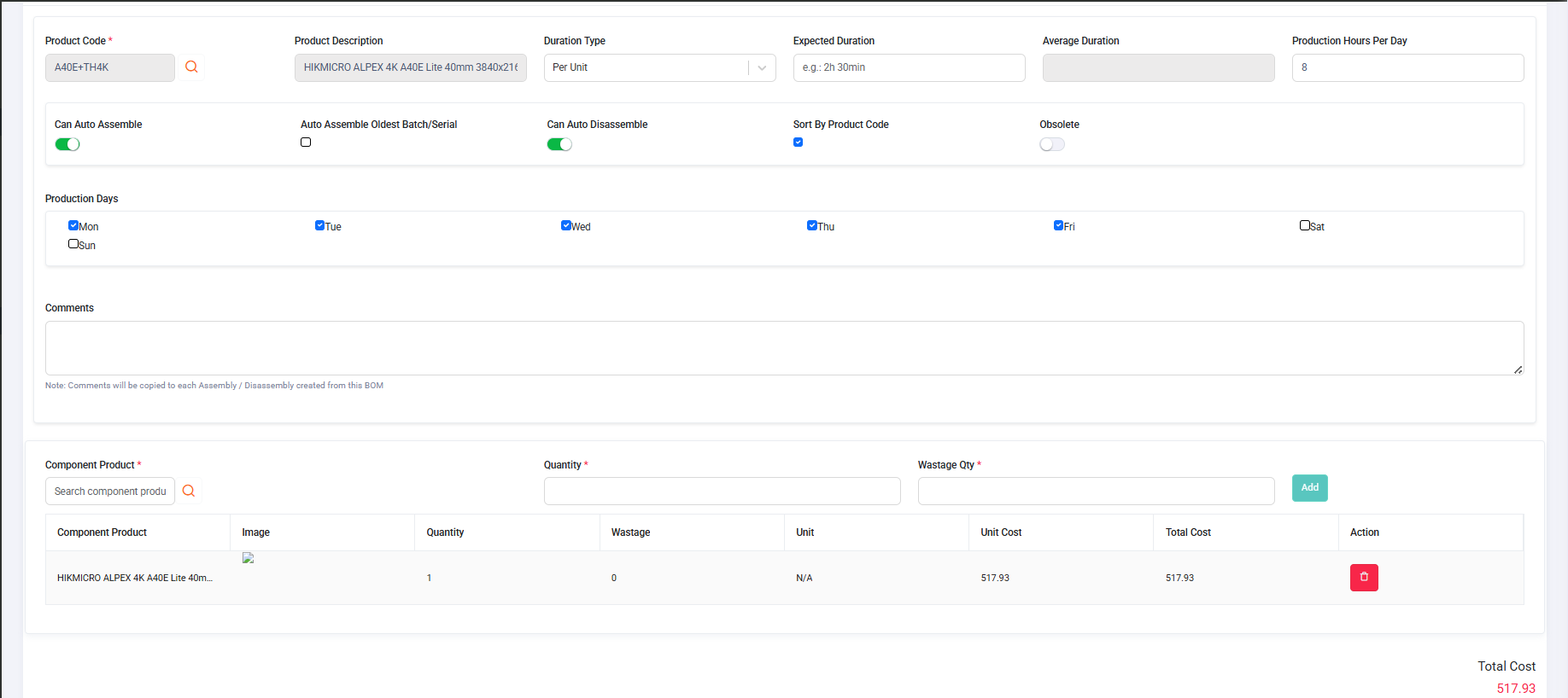 Manufacturing inventory management software